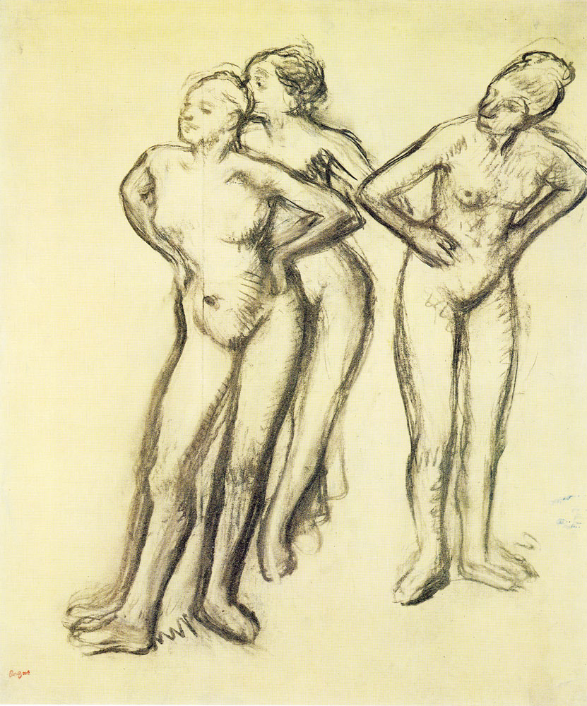 Edgar Degas - Three nude dancers