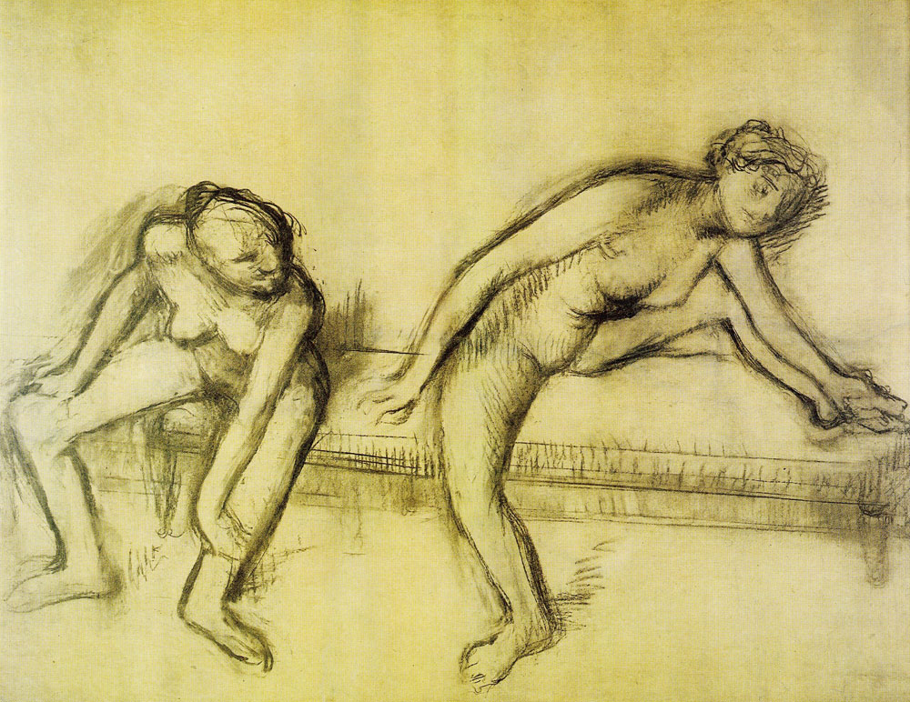 Edgar Degas - Two nude dancers on a bench