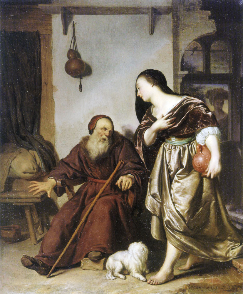 Frans van Mieris the Elder - Jeroboam's wife with the prohet Ahijah
