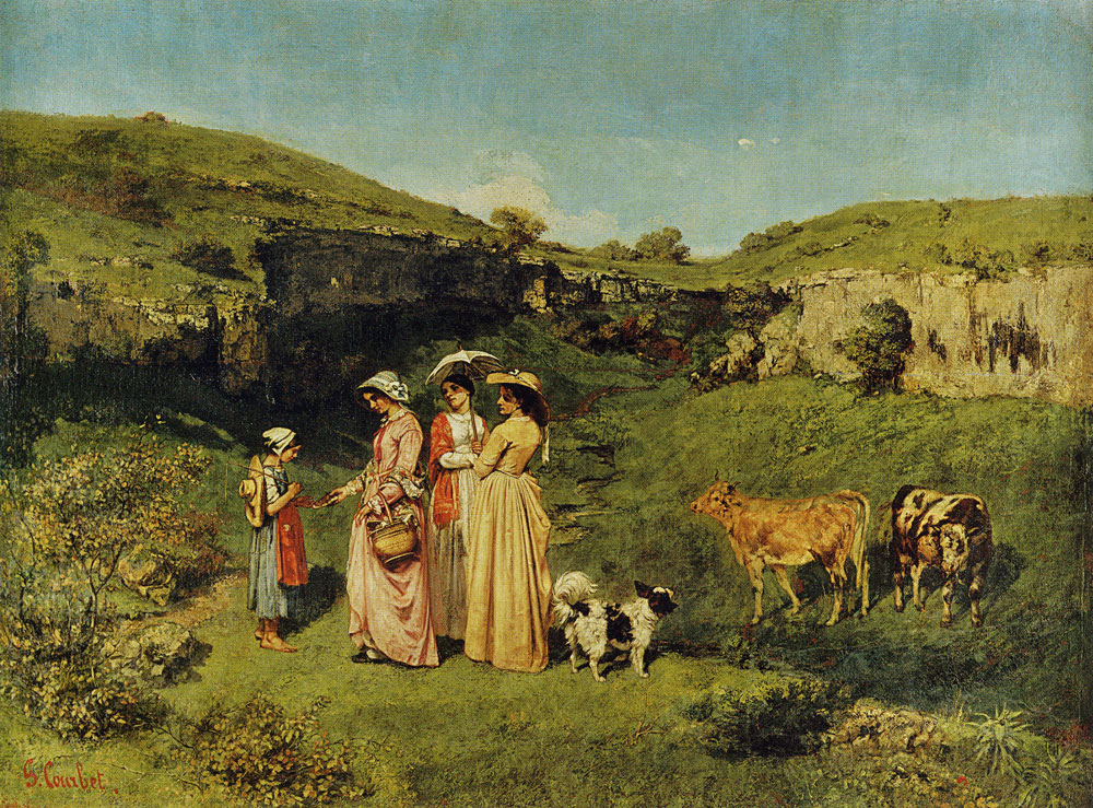 Gustave Courbet - Young Women from the Village