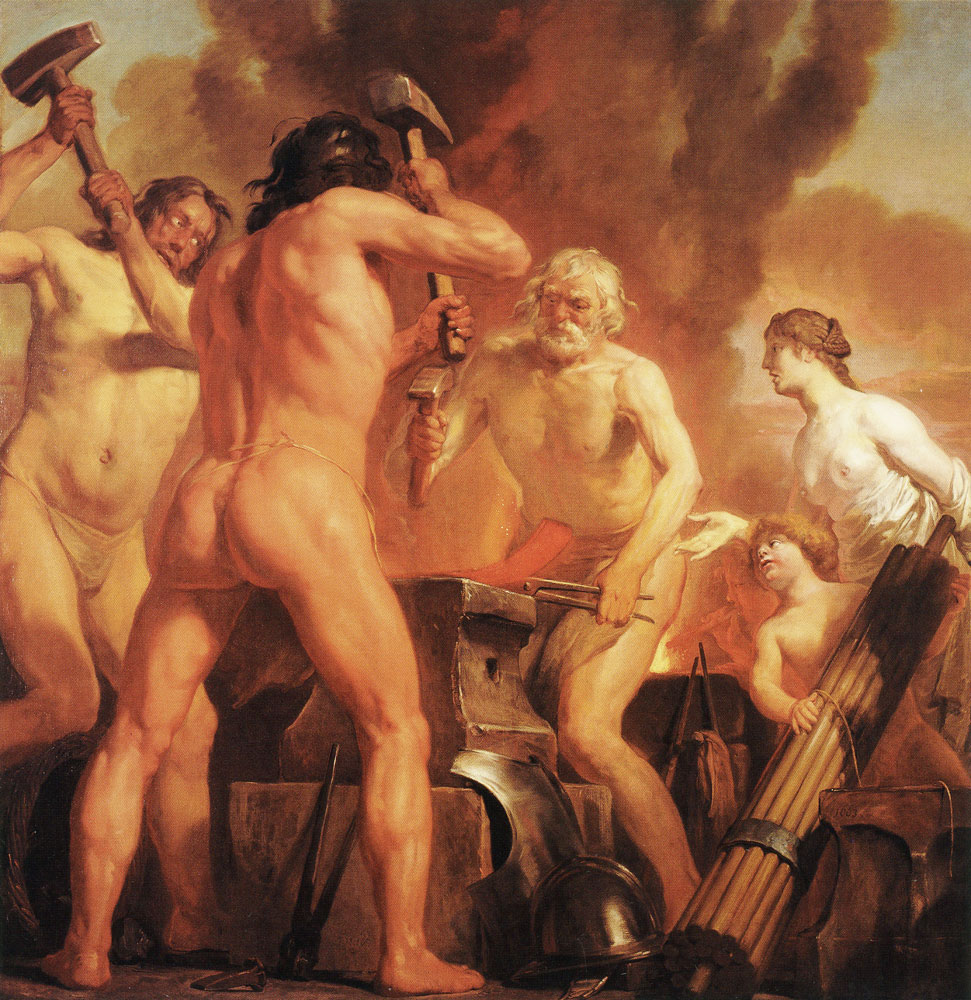 Jan de Bray - Venus and Cupid in the forge of Vulcan