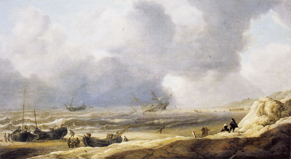 Jan Porcellis - Shipwreck on a Beach
