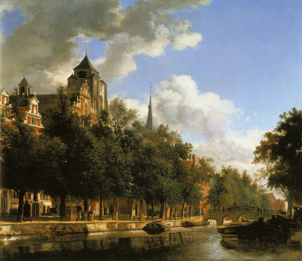 Jan van der Heyden - An Imaginary Canal with the Church of Veere