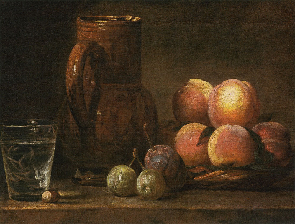 Jean-Siméon Chardin - Fruit, Jug, and a Glass