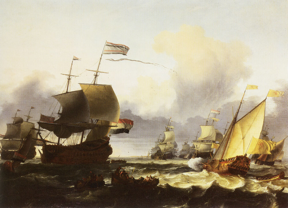 Ludolf Backhuysen - The Dutch fleet with the Delfland, flagship of Michiel Adriaensz. de Ruyter, off the coast of Texel, 1665