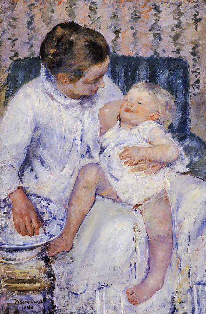Mary Cassatt - Mother about to Wash her Sleepy Child