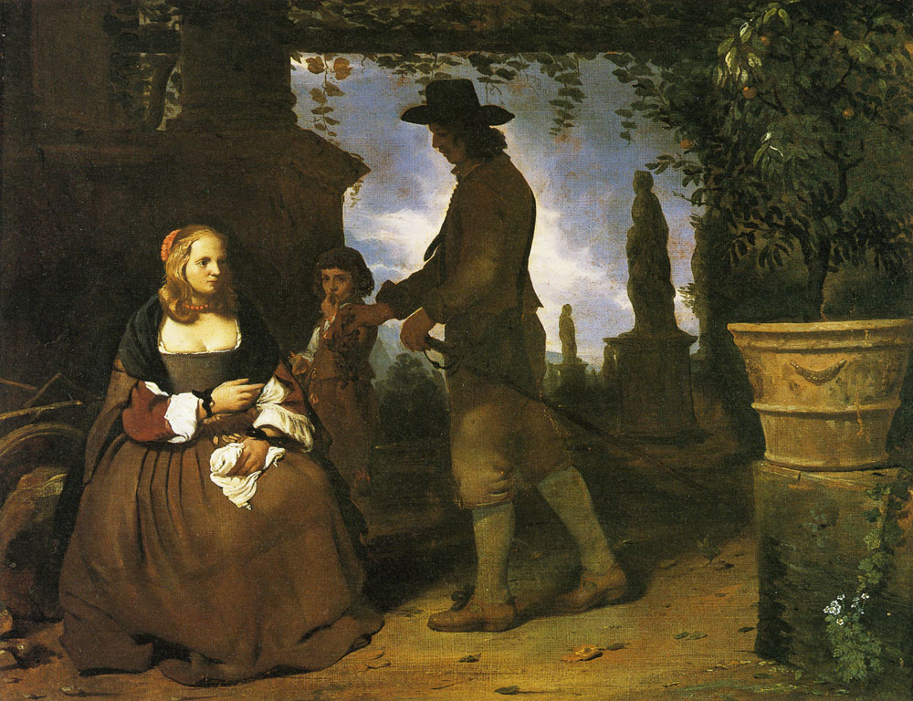 Michael Sweerts - A Couple and a Boy in a Garden