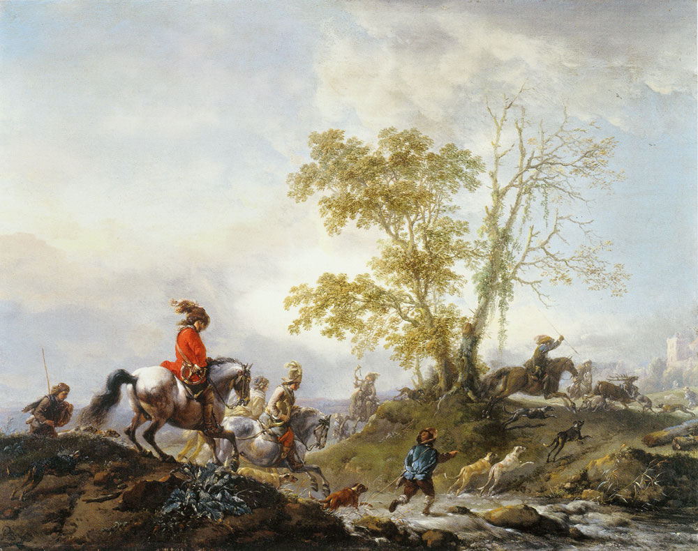 Philips Wouwerman - A stag hunt