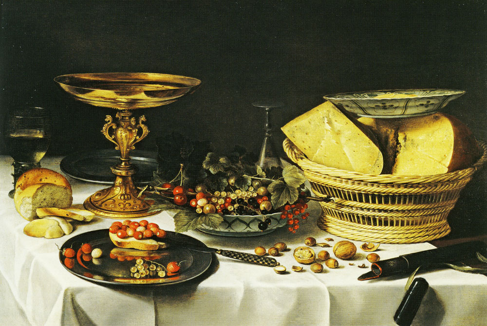 Pieter Claesz. - Fruit Still Life with Gilded Tazza and Cheese Basket