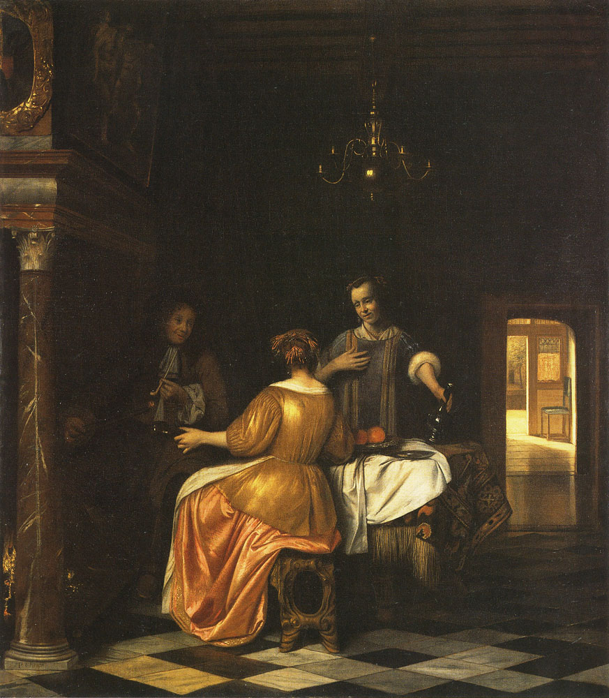 Pieter de Hooch - Merry Company with a Man and Two Women