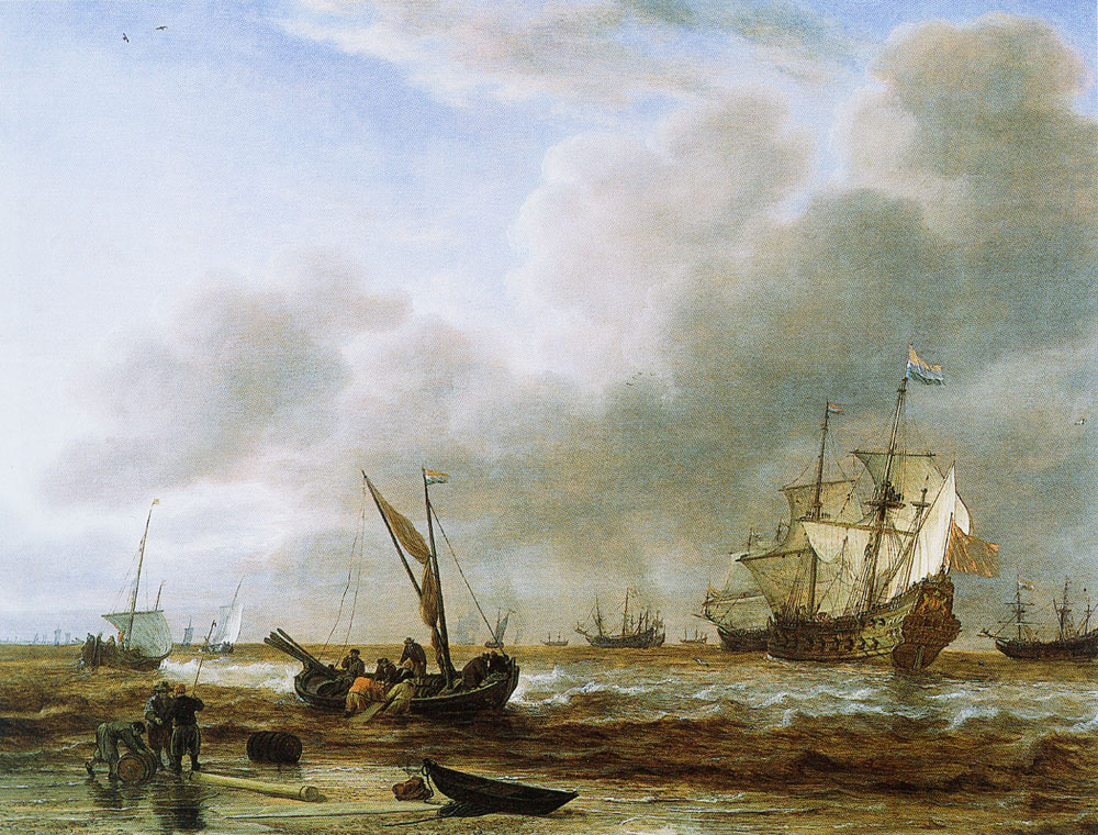 Simon de Vlieger - The frigate Amsterdam at Den Helder