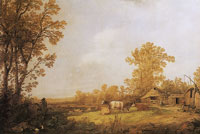 Aelbert Cuyp A farm with cottages and animals