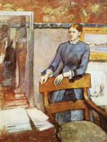 Edgar Degas Hélène Rouart in her father's study