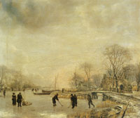 Jan van de Cappelle Winter landscape with colf players