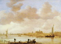 Jan van Goyen River Landscape with a City