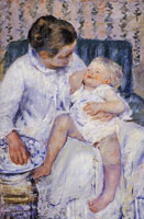 Mary Cassatt Mother about to Wash her Sleepy Child