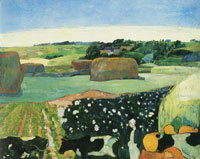 Paul Gauguin Haystacks in Brittany