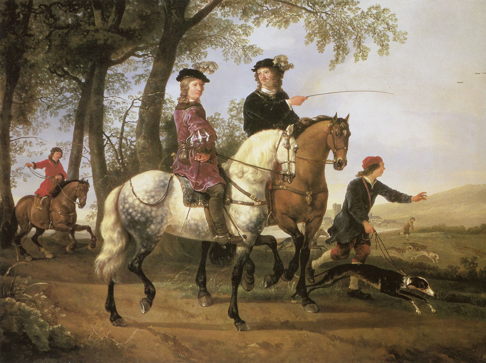 Aelbert Cuyp - Horsemen in a landscape
