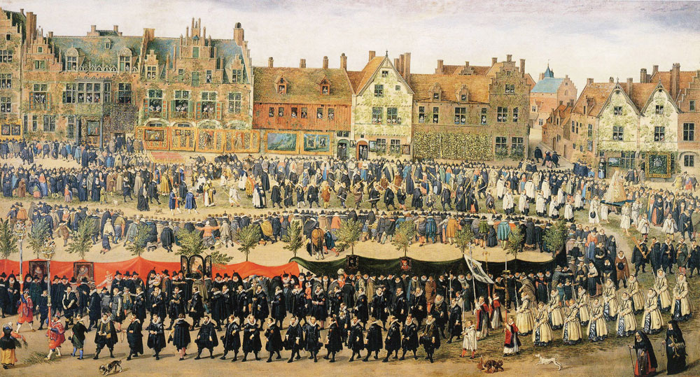 Anthonis Sallaert - Procession in the Place du Grand Sablon at Brussels