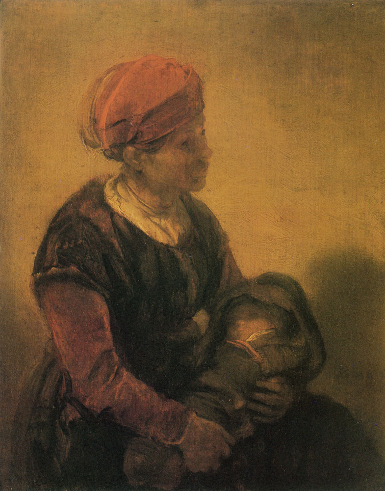 Barend Fabritius - Woman with a Child in Swaddling Clothes