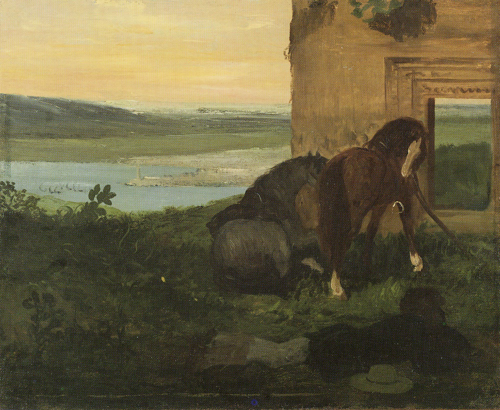 Edgar Degas - Horses in a landscape