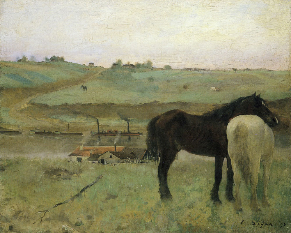 Edgar Degas - Horses in the meadow