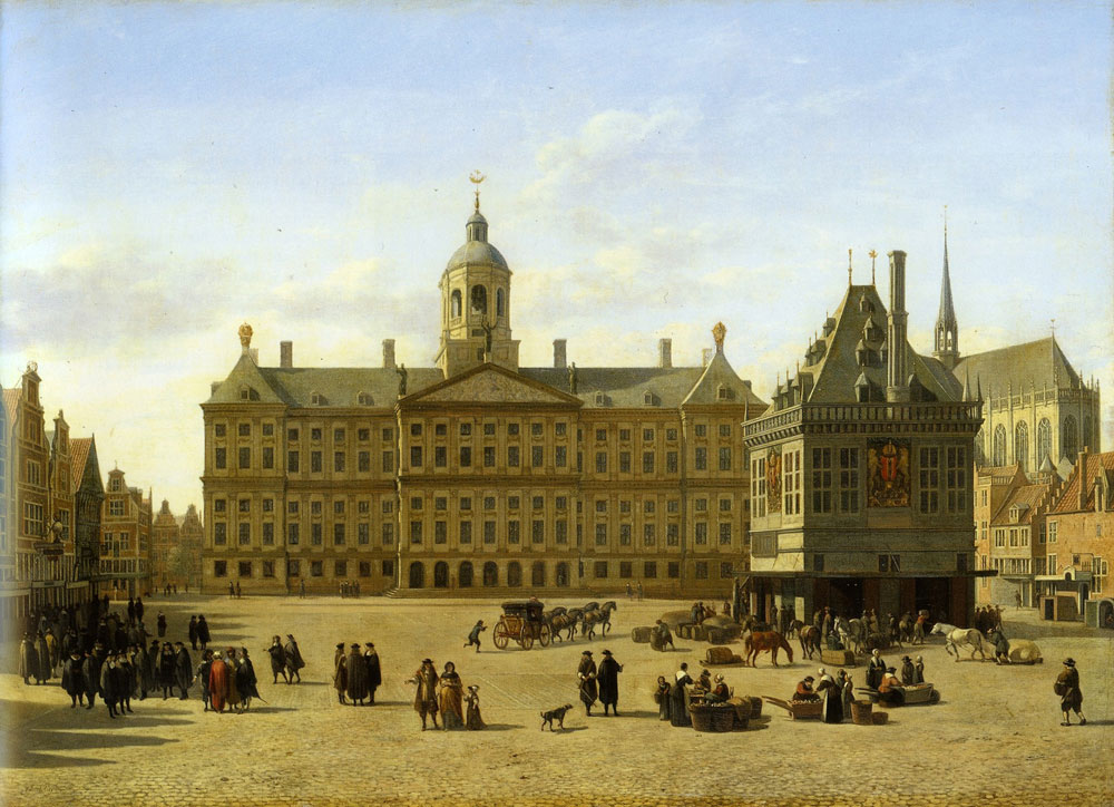 Gerrit Berckheyde - Dam Square with the New Town Hall in Amsterdam