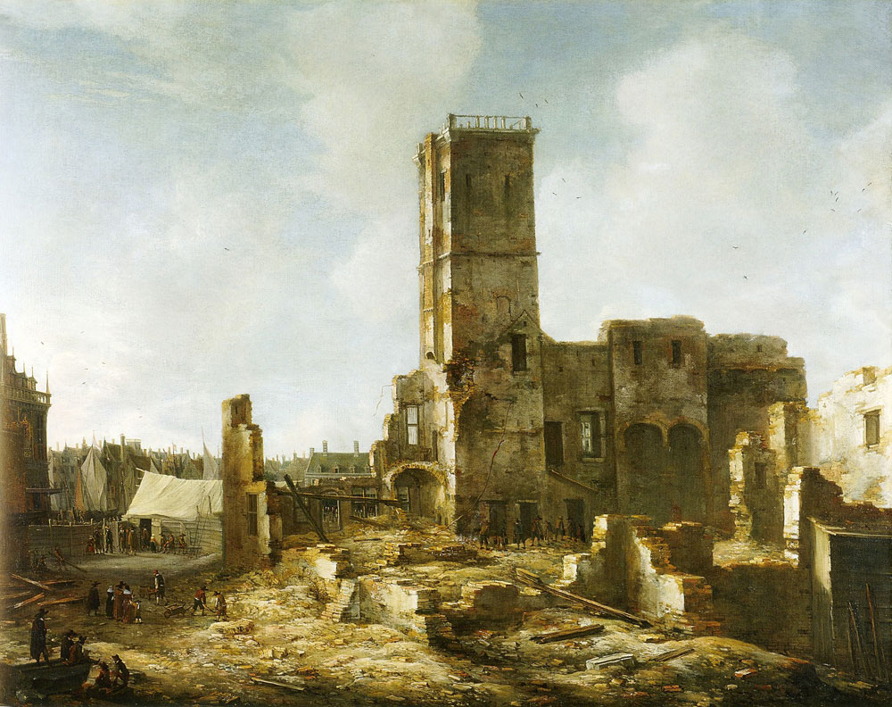 Jan Beerstraten - The Ruins of the Old Town Hall of Amsterdam
