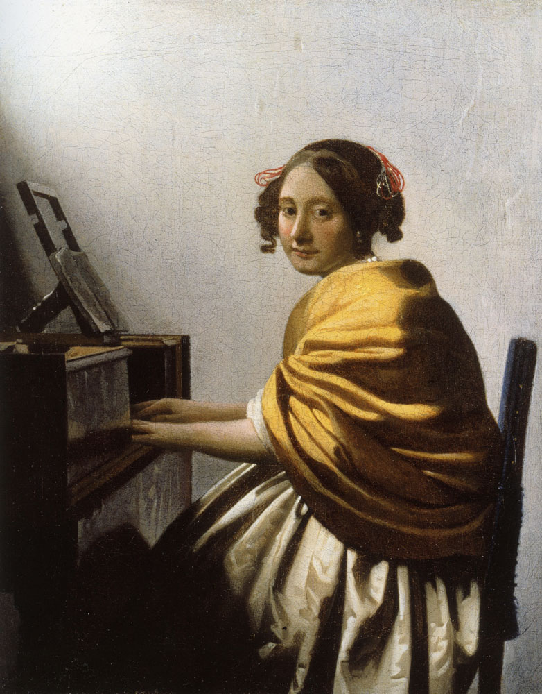 Johannes Vermeer - Young Woman Seated at a Virginal