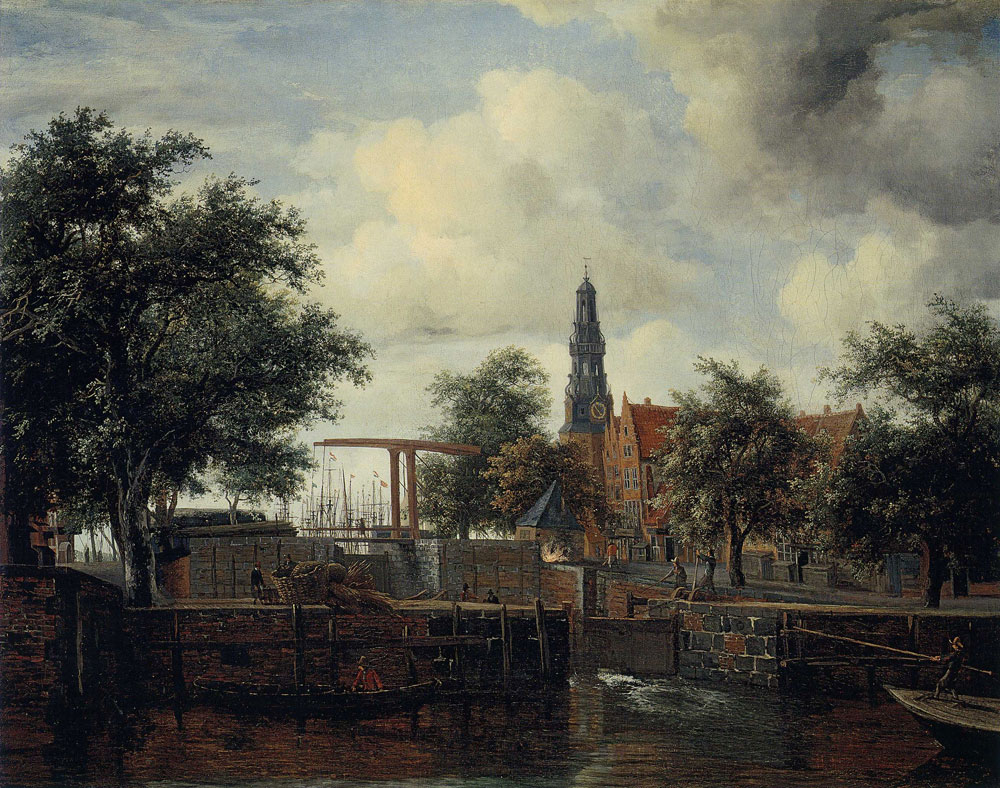 Meindert Hobbema - The Haarlemmersluis and the Haringpakkerstoren in Amsterdam