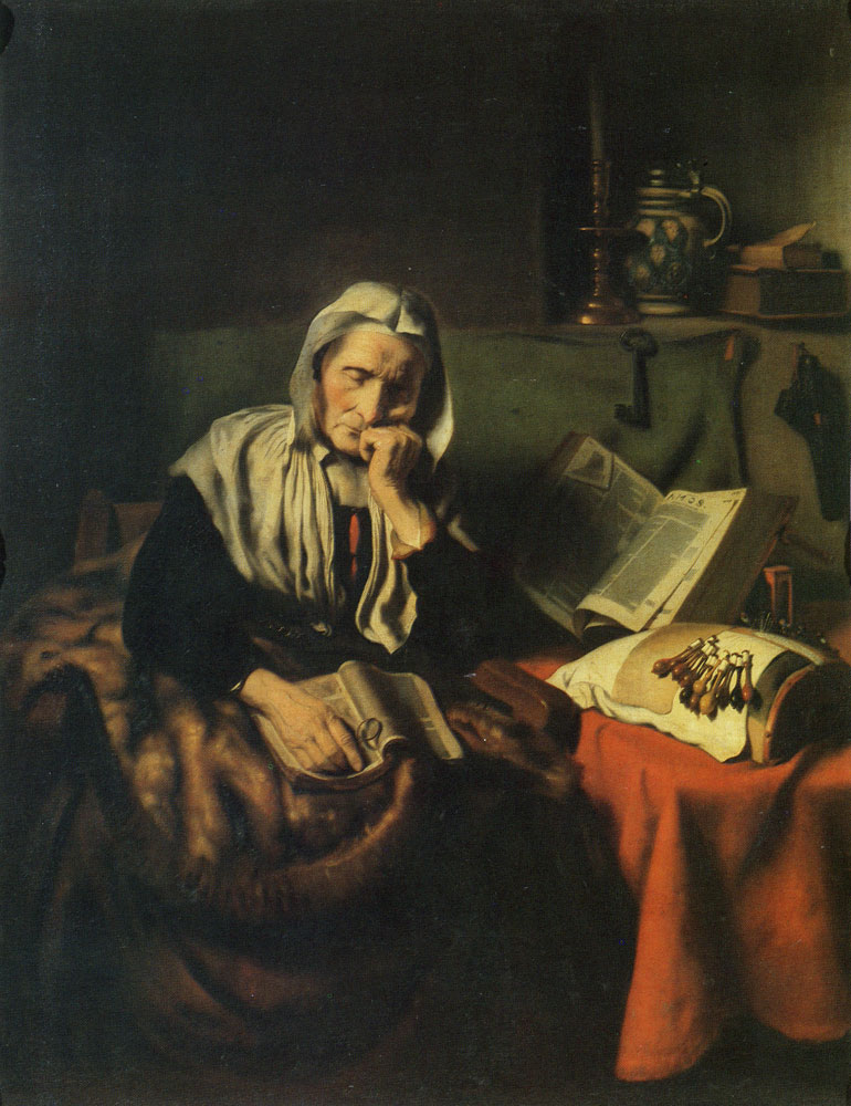 Nicolaes Maes - An Old Woman Asleep