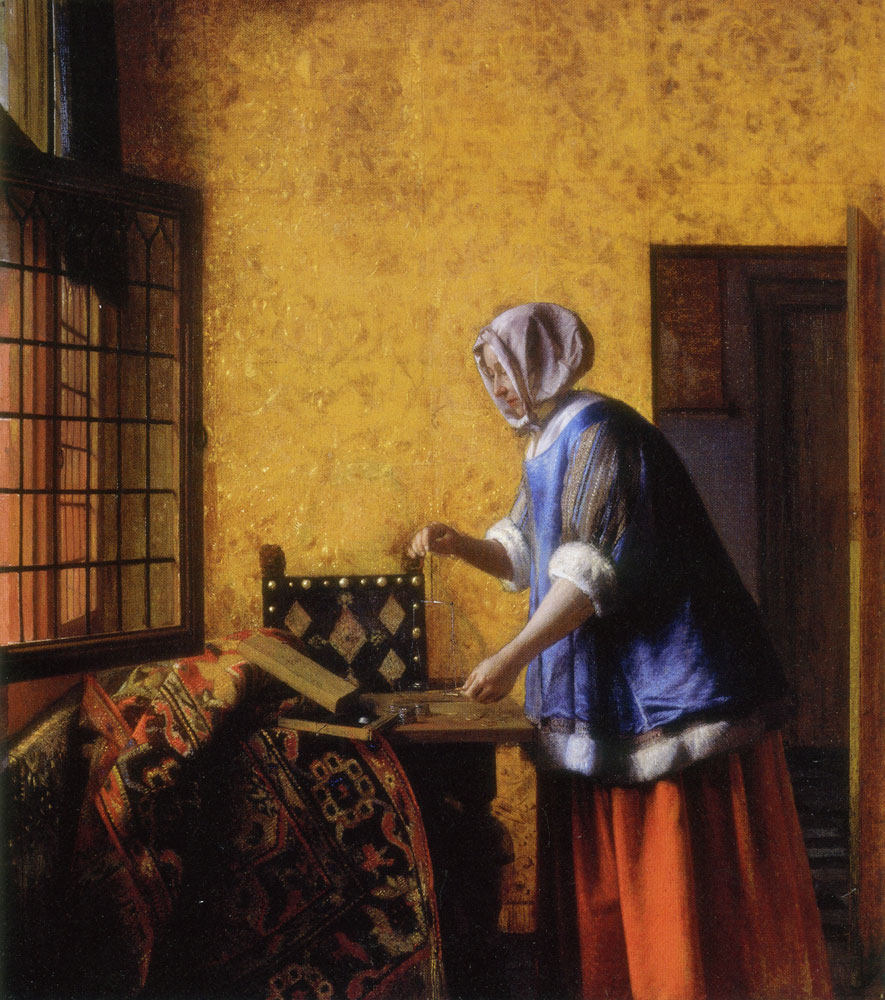 Pieter de Hooch - Girl Weighing Pearls