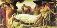 Frederic Leighton Hercules wrestling with Death for the body of Alcestis