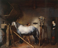 Gerard ter Borch A horse stable
