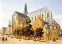 Gerrit Berckheyde The Grote or St. Bavokerk in Haarlem