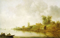 Jan van Goyen River Landscape with Fishermen