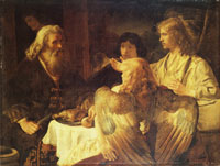 Attributed to Jan Victors Abraham and the Three Angels