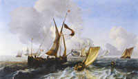 Ludolf Backhuysen Shipping in a Choppy Sea