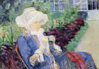 Mary Cassatt Lydia crocheting in the Garden at Marly
