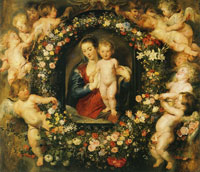 Peter Paul Rubens and Jan Brueghel the Elder Madonna in a Flower Garland