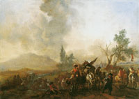Philips Wouwerman An army defiling through a hilly county