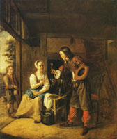 Pieter de Hooch A Man Offering a Woman a Glass of Wine