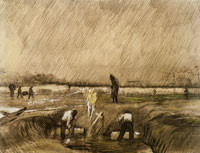 Vincent van Gogh Churchyard in the Rain
