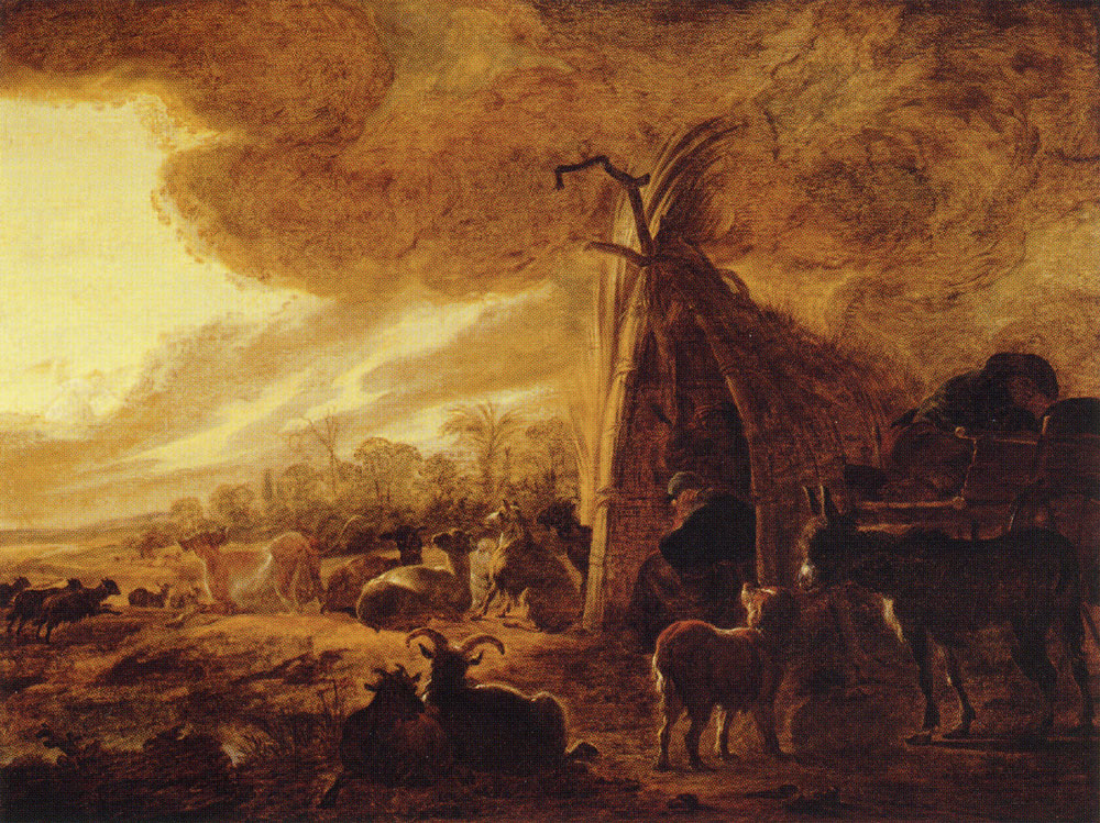 Cornelis Saftleven - The Annunciation to the Shepherds