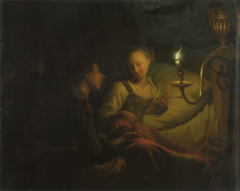 Godfried Schalcken - Man Offering Gold and Coins to a Girl