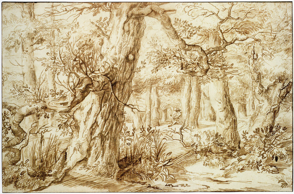 Jan Lievens - Forest Interior with a Draftsman