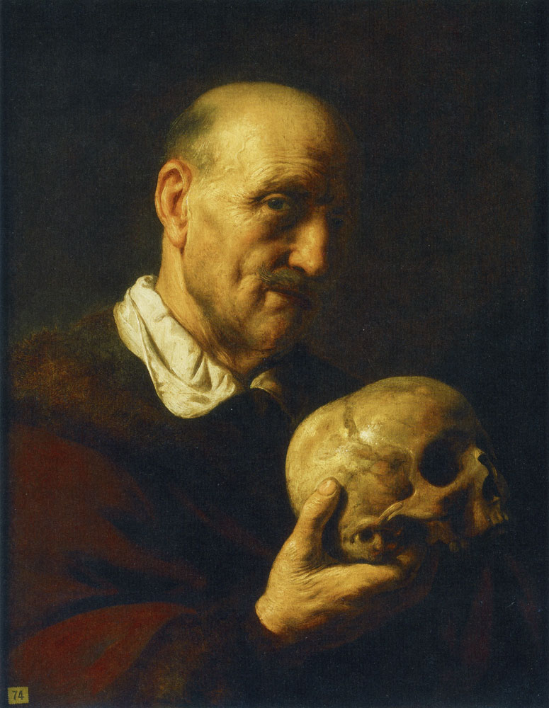 Jan Lievens - Old Man Holding a Skull