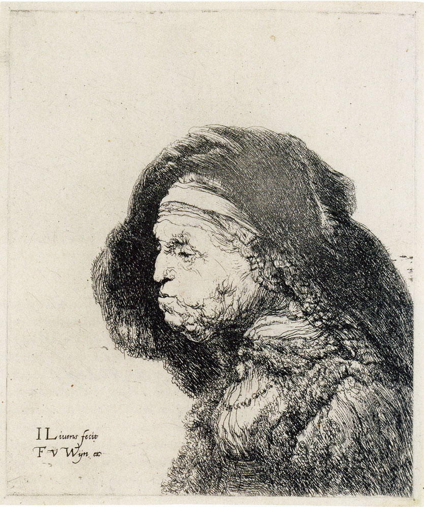 Jan Lievens - Profile Head of an Old Woman, Facing Left