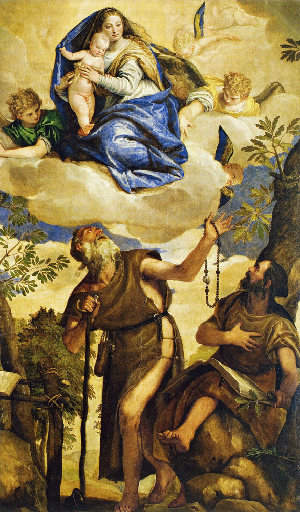 Paolo Veronese - Virgin and Child with Angels Appearing to Saint Anthony Abbot and Saint Paul the Hermit