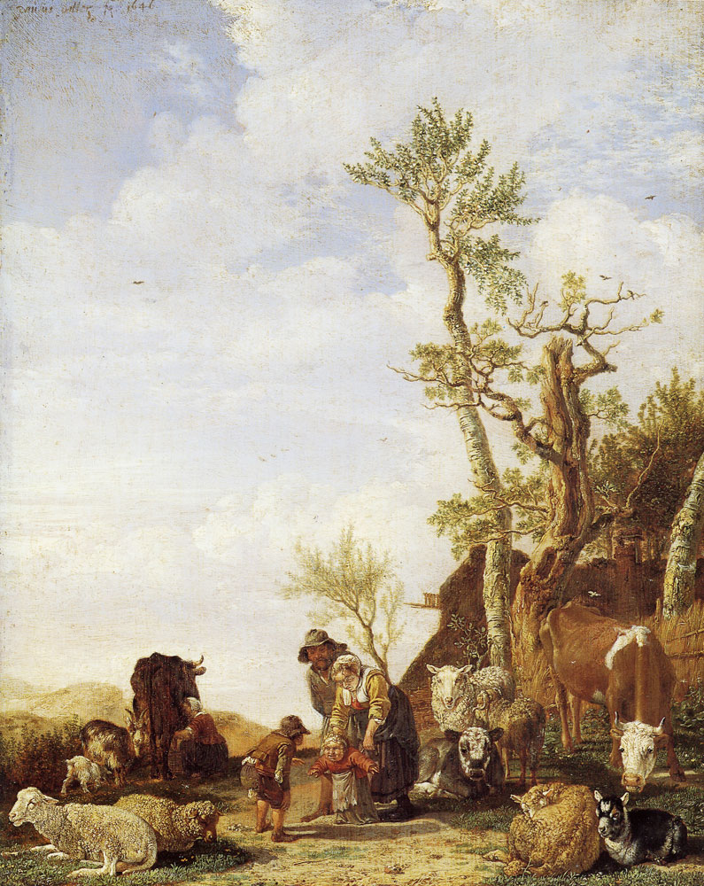 Paulus Potter - Peasant Family with Cattle